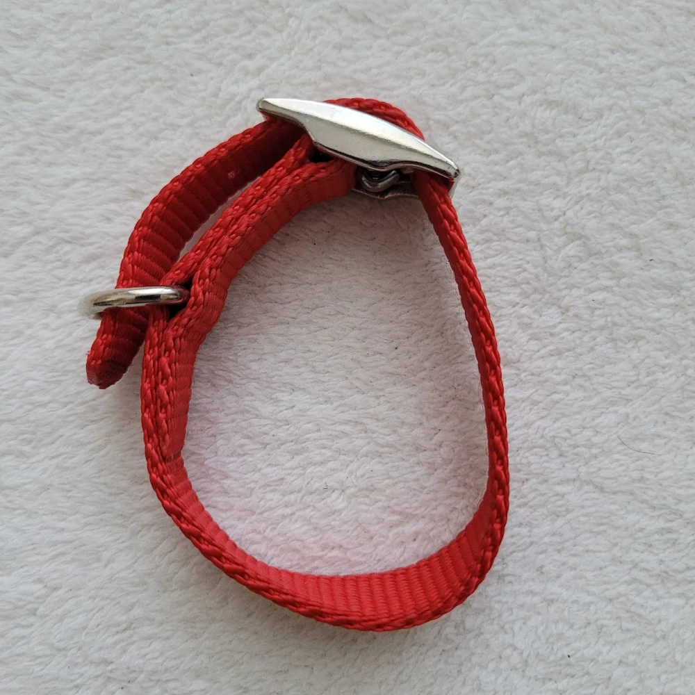 Puppy Collar | NWOT Red Nylon Silver Buckle
